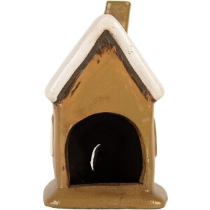 Clayre & Eef Domek Dekoracyjny 10x10x16 cm Brązowo-Beżowy
