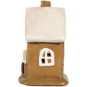 Clayre & Eef Domek Dekoracyjny 10x10x16 cm Brązowo-Beżowy