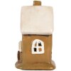 Clayre & Eef Domek Dekoracyjny 10x10x16 cm Brązowo-Beżowy