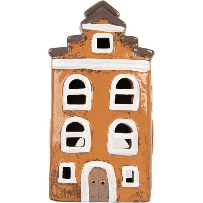 Clayre & Eef Dekoracja Dom 13x10x24 cm Szaro-Pomarańczowy