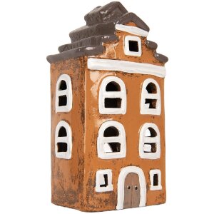 Clayre & Eef Dekoracja Dom 13x10x24 cm Szaro-Pomarańczowy