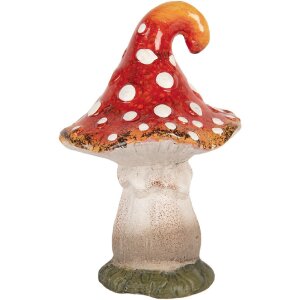 Clayre & Eef Grzyb Ceramiczny 11x11x16 cm Czerwono-Biały