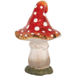 Clayre & Eef Grzyb Ceramiczny 11x11x16 cm Czerwono-Biały