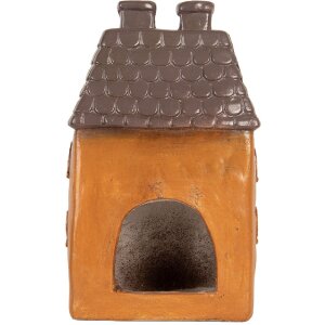 Clayre & Eef Dom Dekoracyjny 23x17x37 cm Pomarańczowo-Szary