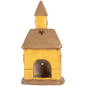 Clayre & Eef Dom Dekoracyjny 23x17x43 cm Żółto-Brązowy
