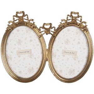 Clayre & Eef 2F1290 Ramka na zdjęcia 21x16 cm (2) złota
