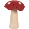 Clayre & Eef 66303 grzyb dekoracyjny z filcu czerwono brązowy 14x14x17 cm