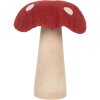 Clayre & Eef 66303 grzyb dekoracyjny z filcu czerwono brązowy 14x14x17 cm