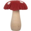 Clayre & Eef 66304 grzyb dekoracyjny z filcu czerwono brązowy 12x12x15 cm