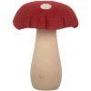 Clayre & Eef 66304 grzyb dekoracyjny z filcu czerwono brązowy 12x12x15 cm