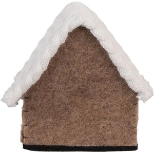 Clayre & Eef Domek Filcowy 13x10x13 cm Brązowo-Biały