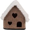 Clayre & Eef Domek Filcowy 13x10x13 cm Brązowo-Biały