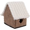 Clayre & Eef Domek Filcowy 13x10x13 cm Brązowo-Biały