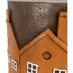 Clayre & Eef Stolik na rośliny Ø 39 cm Pomarańczowo-szary