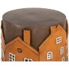 Clayre & Eef Stolik na rośliny Ø 39 cm Pomarańczowo-szary