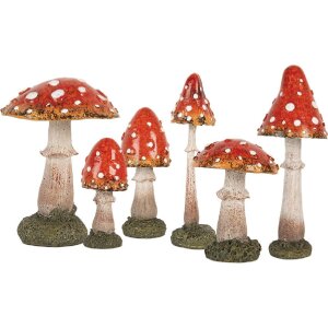 Clayre & Eef Pilz 9x23 cm – Dekoracja Grzyb rot-weiß