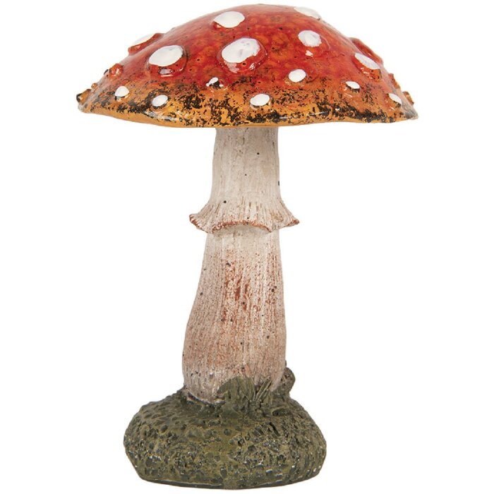 Clayre & Eef 6PR5743 Dekoracyjna figurka grzyba Ø9x12 cm czerwono biała