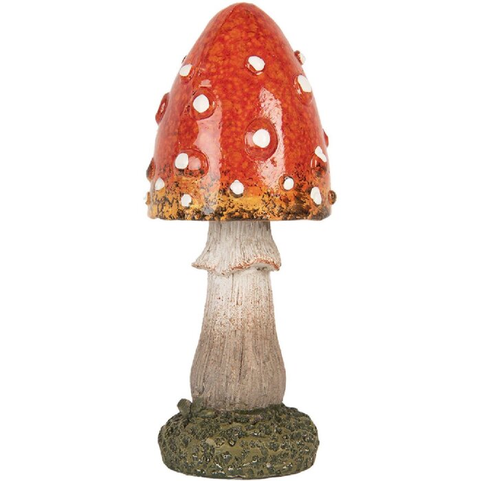 Clayre & Eef 6PR5747 Dekoracyjna figurka grzyba Ø5x12 cm czerwono biała