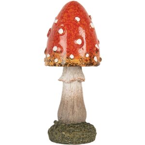 Clayre & Eef 6PR5747 Dekoracyjna figurka grzyba Ø5x12 cm czerwono biała