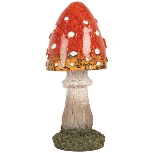 Clayre & Eef 6PR5747 Dekoracyjna figurka grzyba Ø5x12 cm czerwono biała