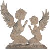 Clayre & Eef Anioł Dekoracja 33x8x32 cm Szaro-Beżowy