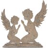 Clayre & Eef Anioł Dekoracja 33x8x32 cm Szaro-Beżowy