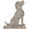 Clayre & Eef Dekoracja Pies 20x8x24 cm Szaro-Beżowy