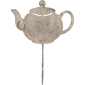Clayre & Eef Palik Ogrodowy Czajnik Szaro-Beżowy 35cm