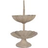 Clayre & Eef Etagiera 2-poziomowa 15x24 cm Szaro-Beżowa