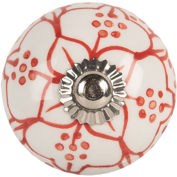 Clayre & Eef Klamek 4cm Biało-Czerwona