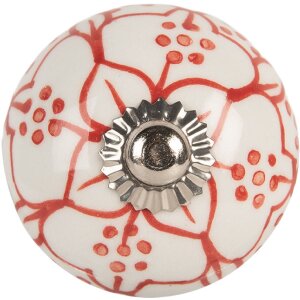 Clayre & Eef Klamek 4cm Biało-Czerwona