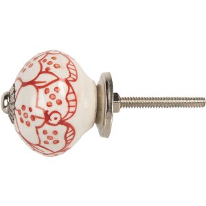 Clayre & Eef Klamek 4cm Biało-Czerwona
