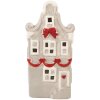 Clayre & Eef Dekoracyjny Dom LED 11x9x22 cm Szaro-Biały