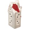 Clayre & Eef Dekoracyjny Dom LED 11x9x22 cm Szaro-Biały