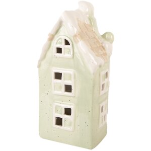 Clayre & Eef Dekoracyjny Dom LED 11x9x22 cm Zielony