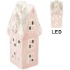 Clayre & Eef Dekoracja Dom LED 11x10x24 cm Różowo-Szary