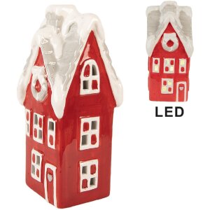 Clayre & Eef Dom LED Dekoracja Świąteczna 11x10x24 cm
