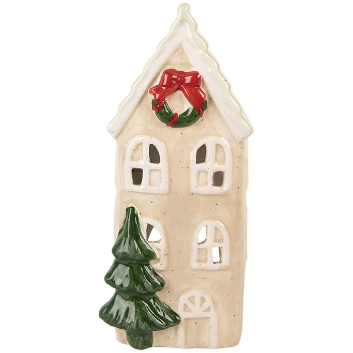 Clayre & Eef 6CE2221 Ceramiczny Dom Świąteczny 9x8x20 cm