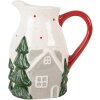 Clayre & Eef Dzbanek Dekoracyjny 19x14x20 cm Biały Zielony