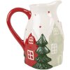 Clayre & Eef Dzbanek Dekoracyjny 19x14x20 cm Biały Zielony