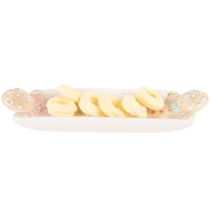 Clayre & Eef Misa Ceramiczna 31x10x5 cm Biało-Brązowa
