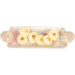 Clayre & Eef Misa Ceramiczna 31x10x5 cm Biało-Brązowa