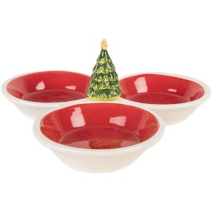 Clayre & Eef Misa Ceramiczna 26x26 Czerwono-Biała