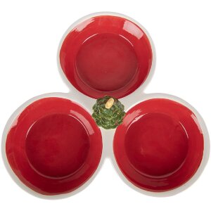Clayre & Eef Misa Ceramiczna 26x26 Czerwono-Biała