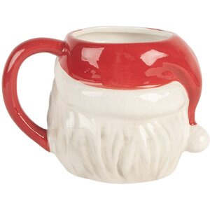 Clayre & Eef Kubek Ceramiczny 550 ml Czerwono-Biały