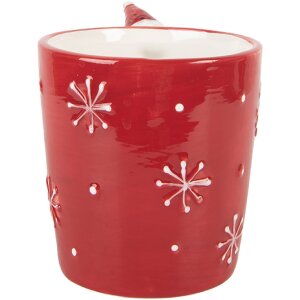 Clayre & Eef Kubek Ceramiczny 400ml 15x10x11 cm Czerwony