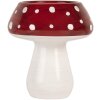 Clayre & Eef Świecznik Grzyb Ø 7x7 cm Biało-Czerwony