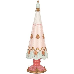 Clayre & Eef 6PR5399 Dekoracja Świąteczna Drzewko Ø 10x30 cm Różowe