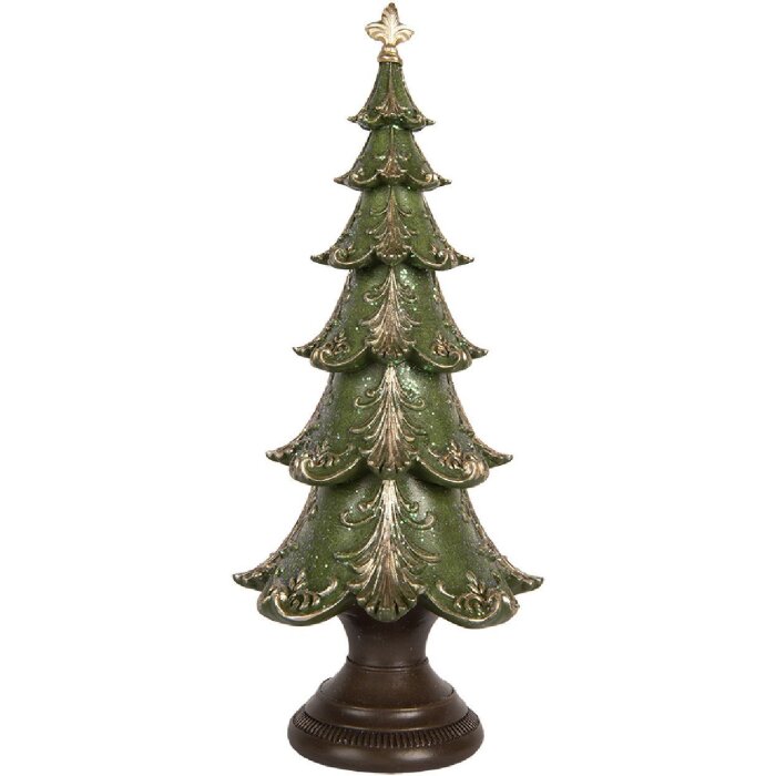 Clayre & Eef 6PR5403 Dekoracja Świąteczna Choinka Zielono-Brązowa 18x41 cm