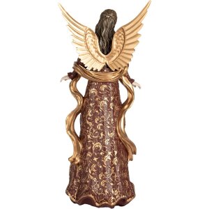 Clayre & Eef 6PR5406 Anioł Dekoracyjny 22x15x46 cm Czerwono-Złoty